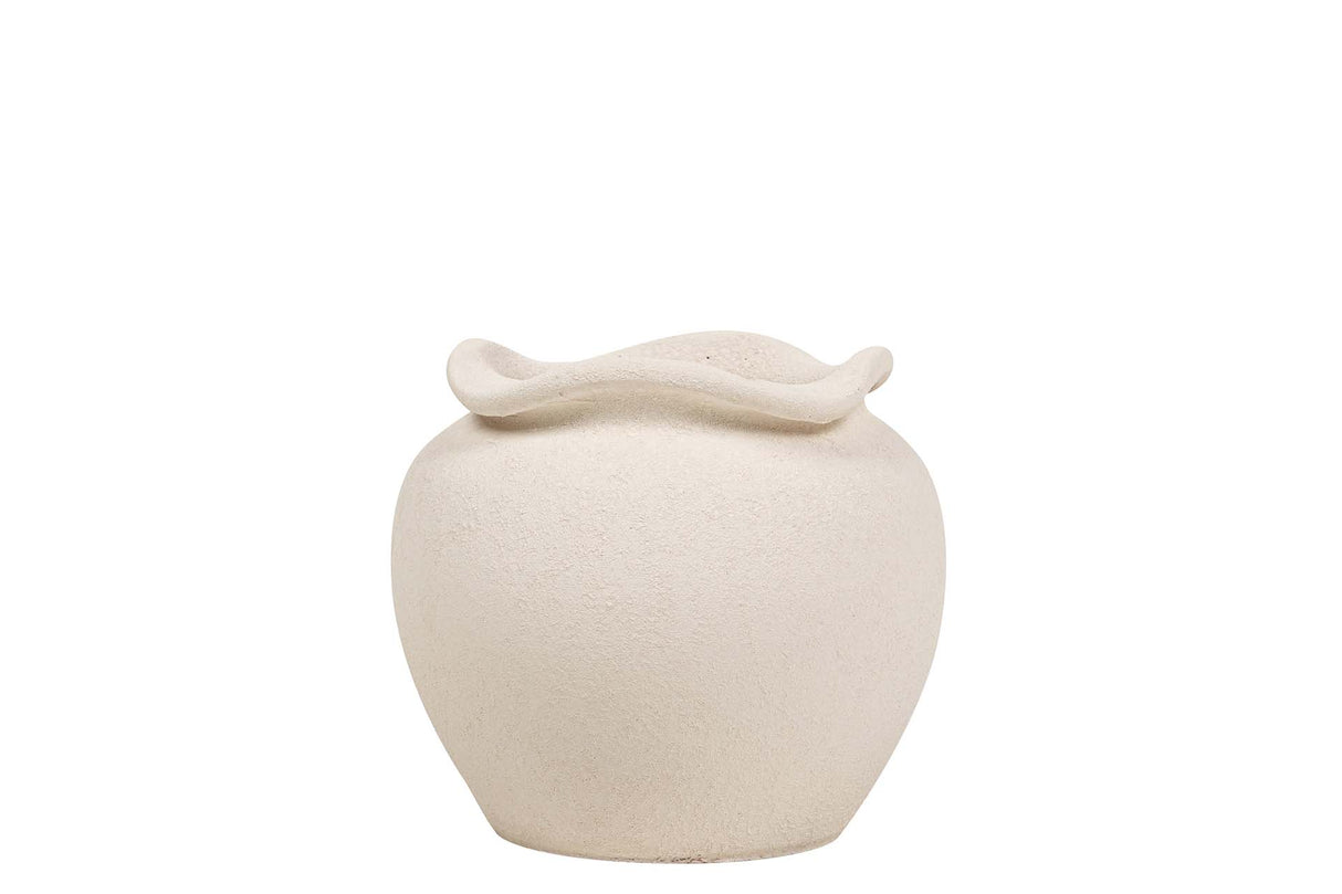 MACETERO CERAMICA BEIGE 23x23x19 CM