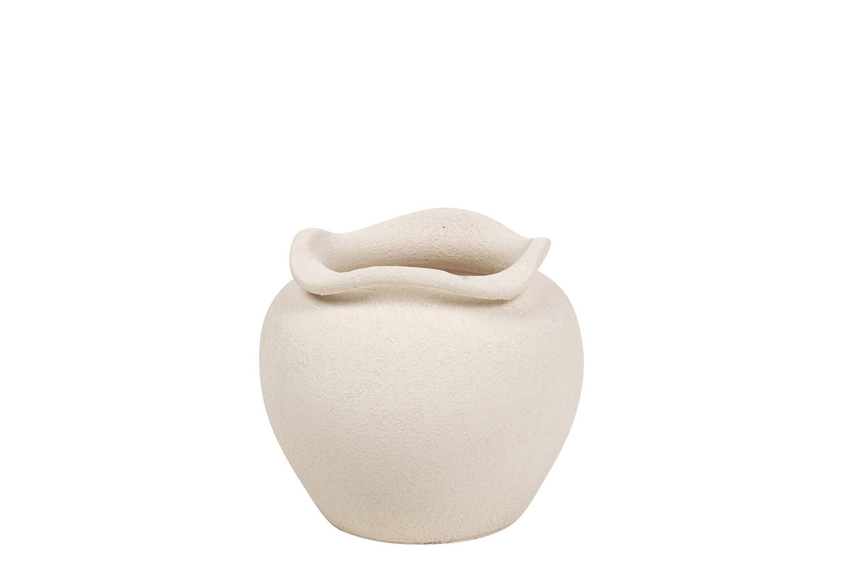 MACETERO CERAMICA BEIGE 23x23x19 CM