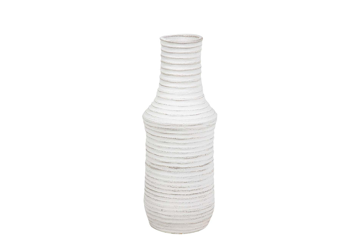 Vase en céramique blanc 21x21x60 cm