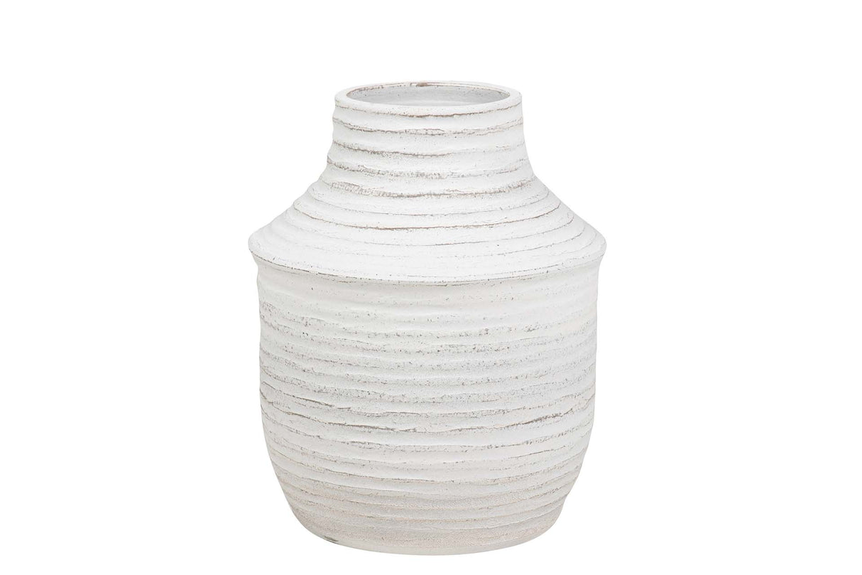 Vase en céramique blanc 35x35x40 cm