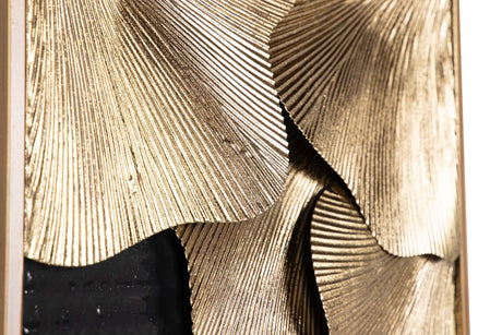 Schwarz Gold Metallwand Adorno 42x6x74 cm