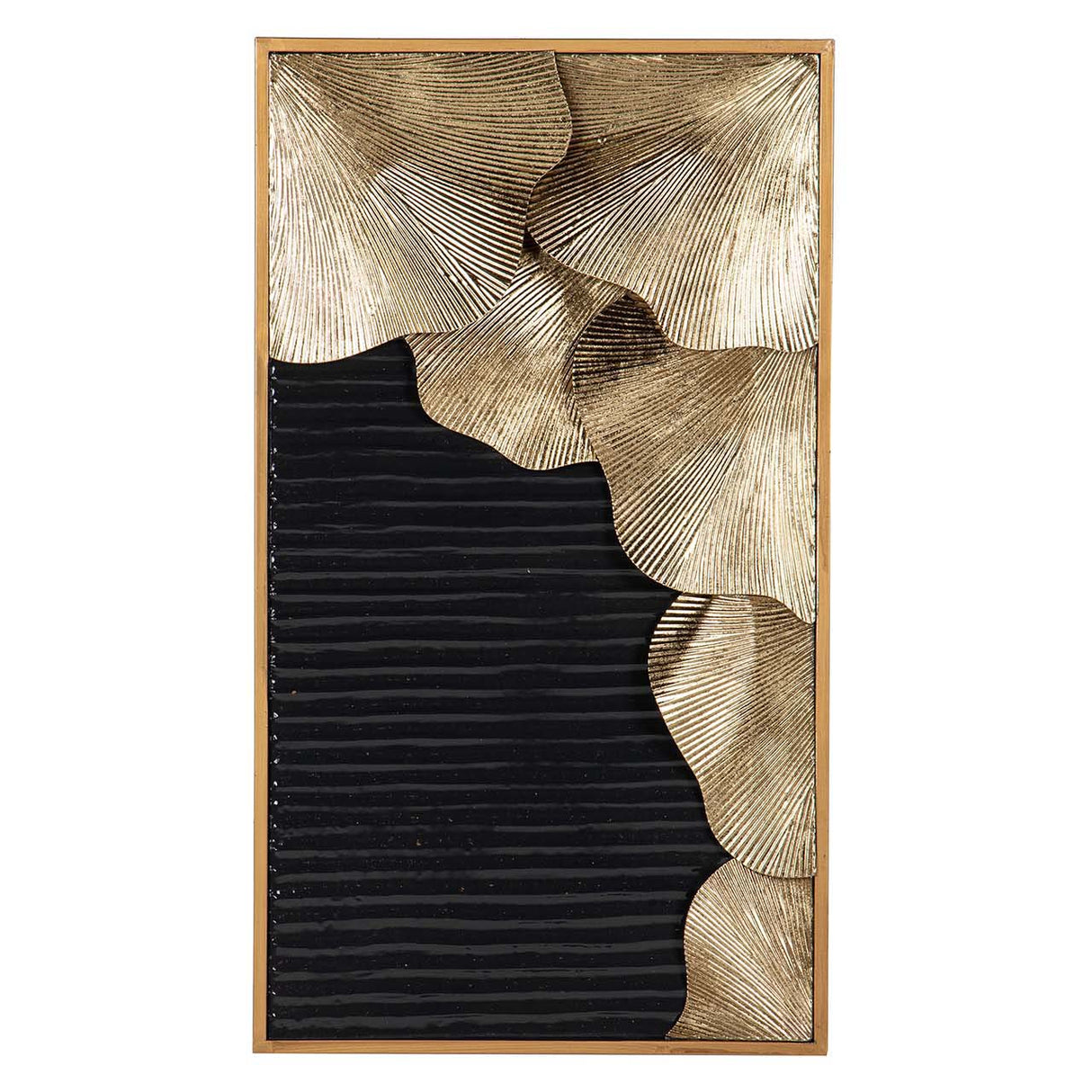 Schwarz Gold Metallwand Adorno 42x6x74 cm