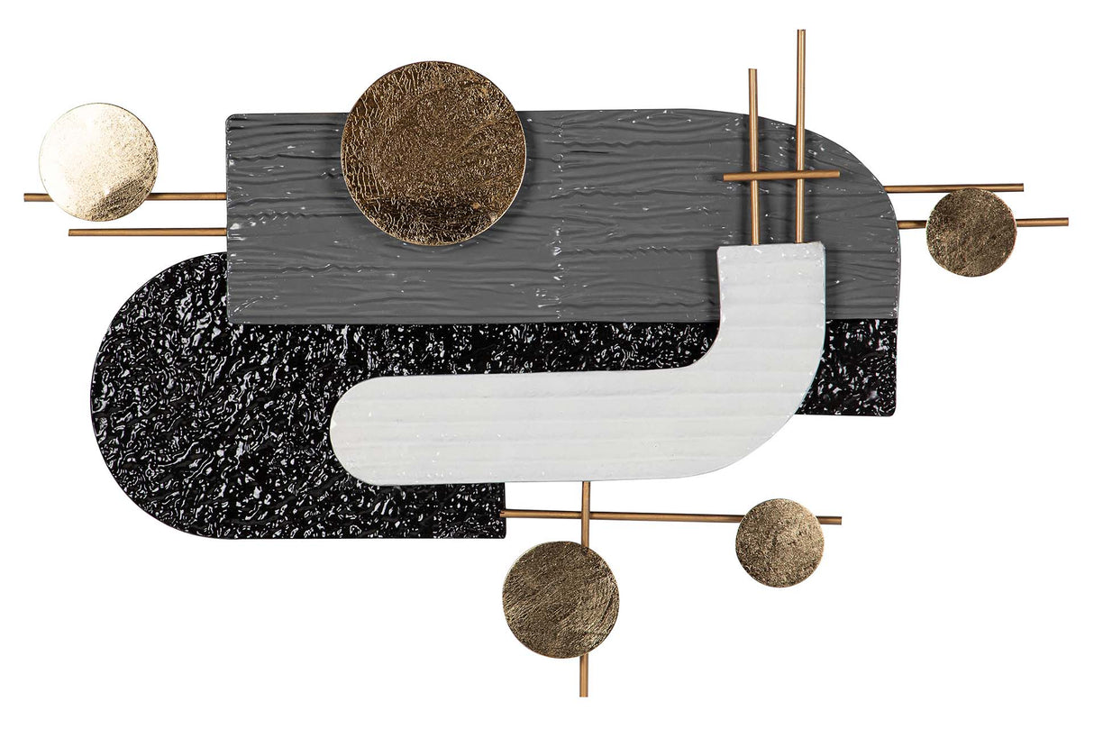 Mur en métal noir gris 91x5x50 cm