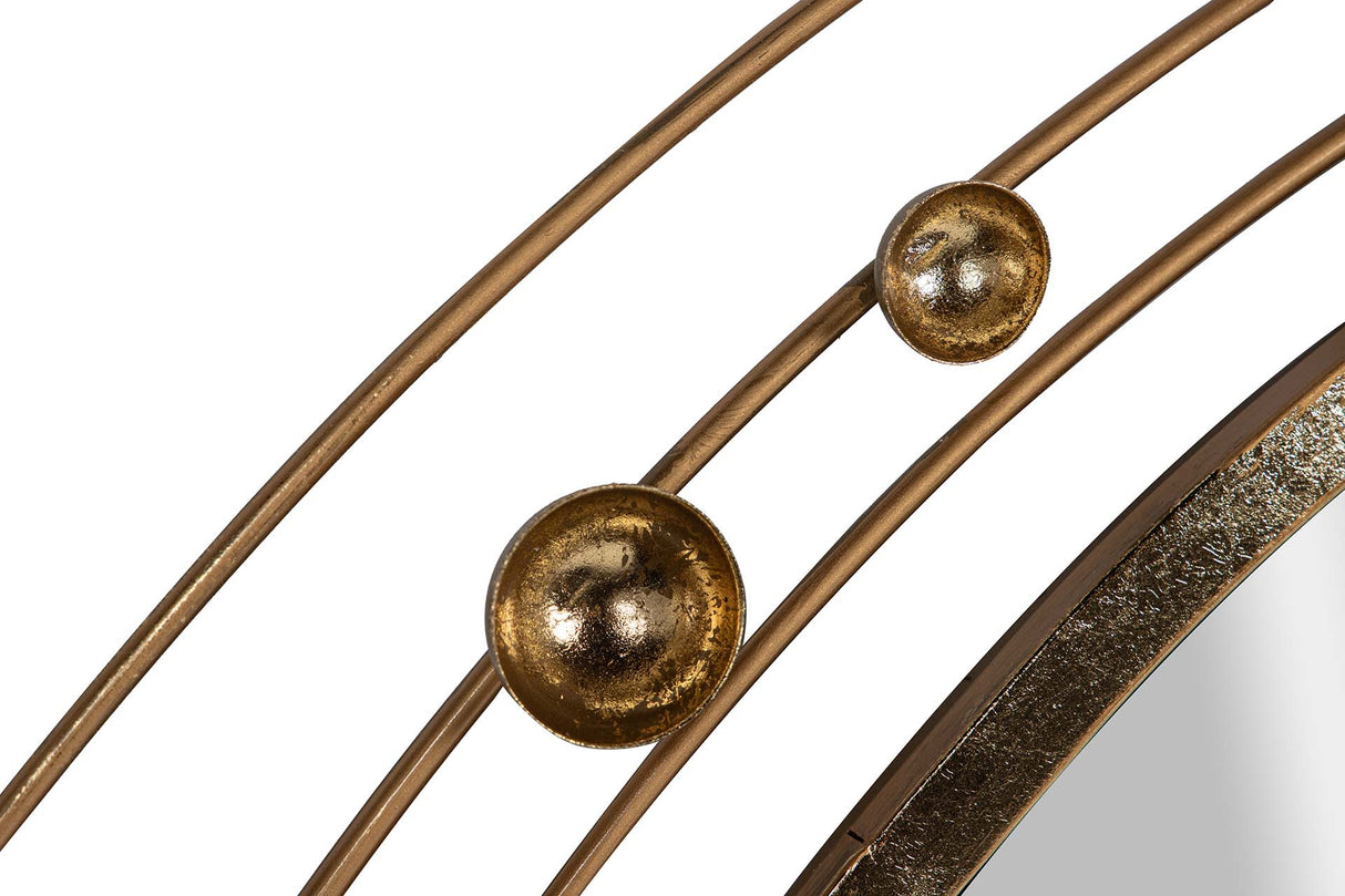 Goldgrau Spiegelmetallwand 80x7x72 cm