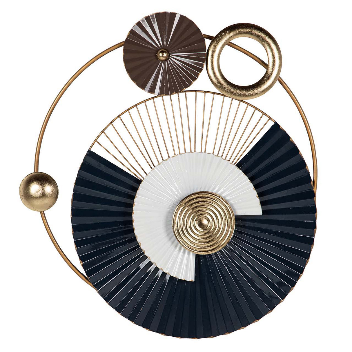 Gold Blue Metal Wall Adorno 71x6x77 cm