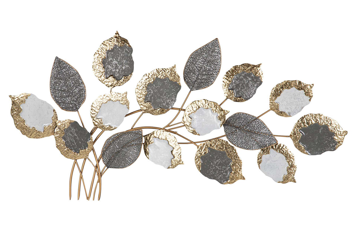 ADORNO PARED METAL DORADO MARRÓN 118x6x60 CM