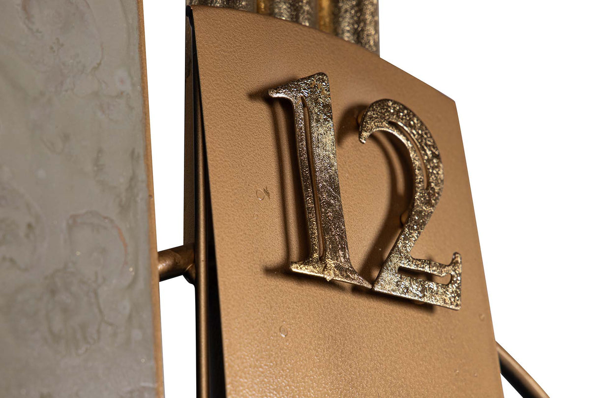 RELOJ PARED METAL GRIS DORADO 54x6x82 CM