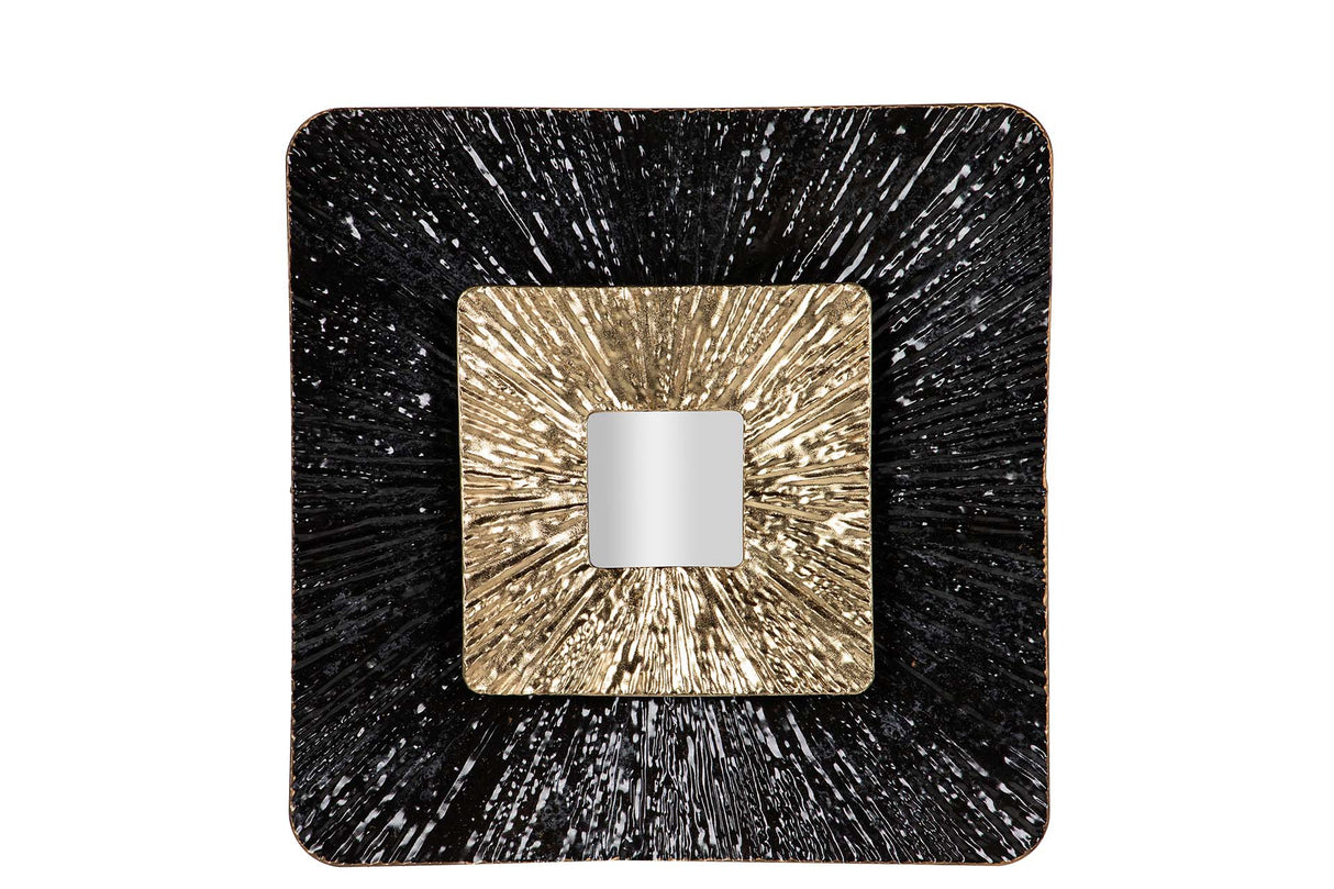 Schwarzes goldener Spiegelmetallwand 53x7x53 cm