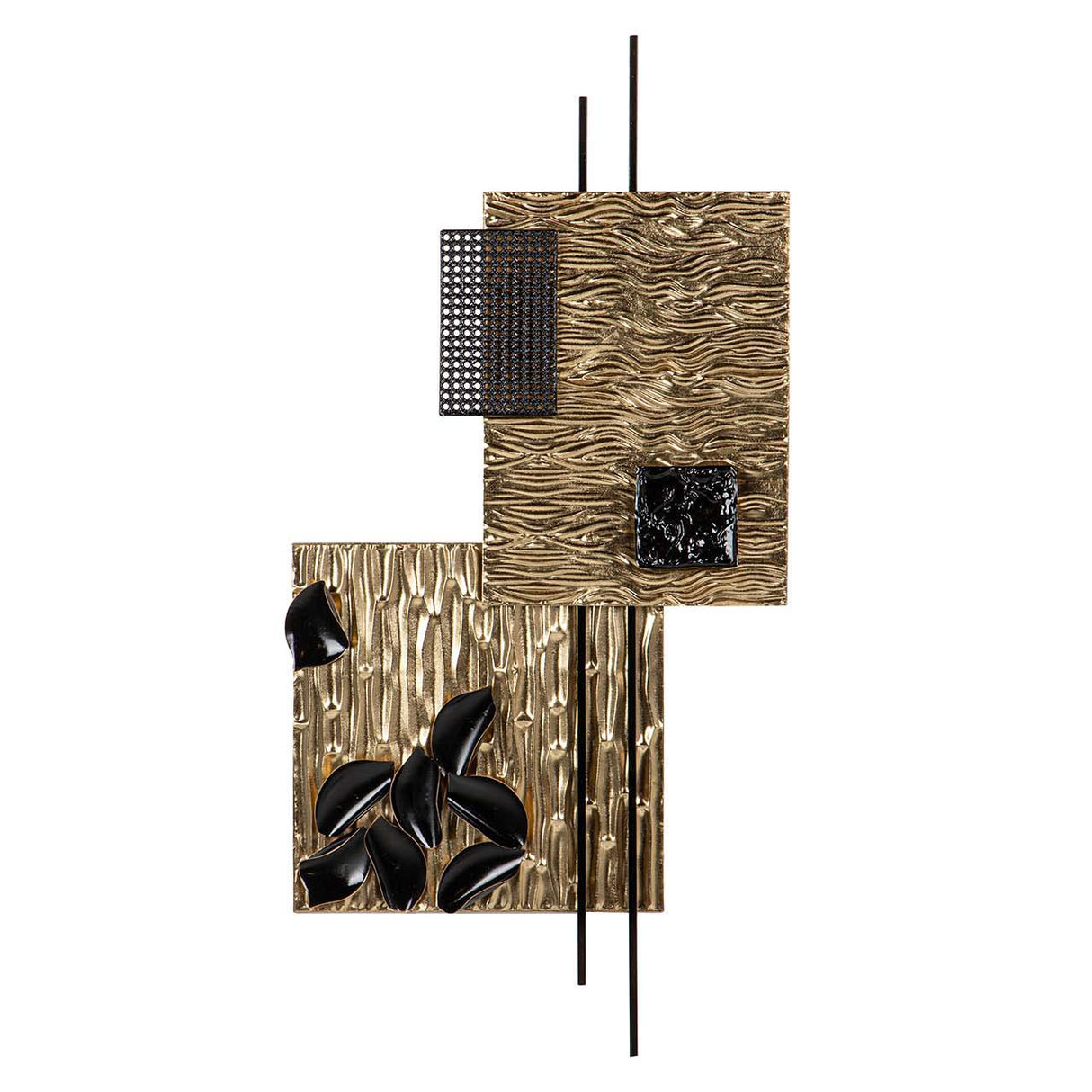 Schwarz Gold Metallwand Adorno 63x5x126 cm