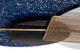 Weiße blaue Metallwand 84x3x42 cm