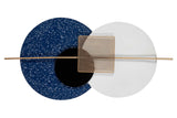 Weiße blaue Metallwand 84x3x42 cm