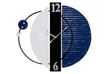Blaue Metallwanduhr 62x6x57 cm
