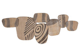 Brown beige Metallwand schmücken 128x4x53 cm