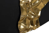 ESPEJO METAL REDONDO NEGRO DORADO 90x3x90 CM