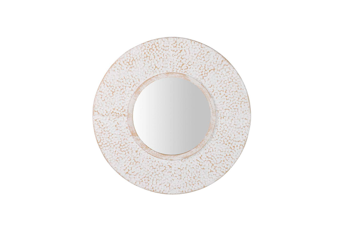 Beige runden Metallspiegel 45x8x45 cm