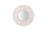 Beige runden Metallspiegel 45x8x45 cm