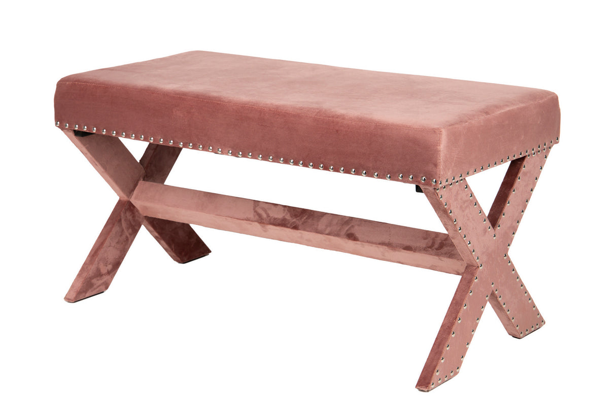 PIE DE CAMA VELVET ROSA 95x50x50 CM