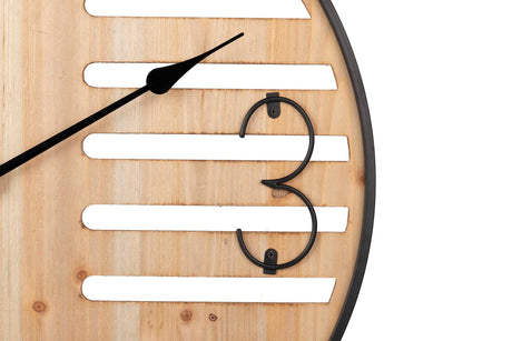 RELOJ PARED METAL MADERA 60x4,5x60 CM