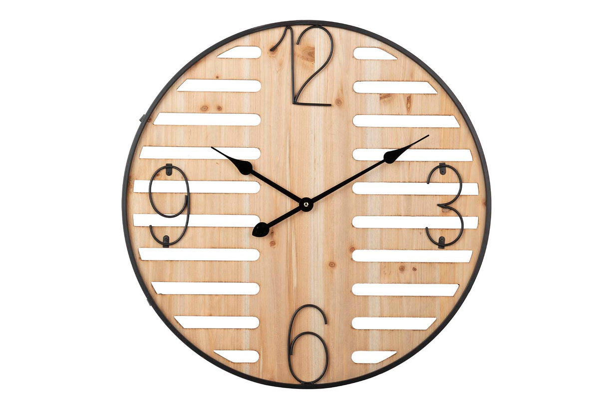 RELOJ PARED METAL MADERA 60x4,5x60 CM