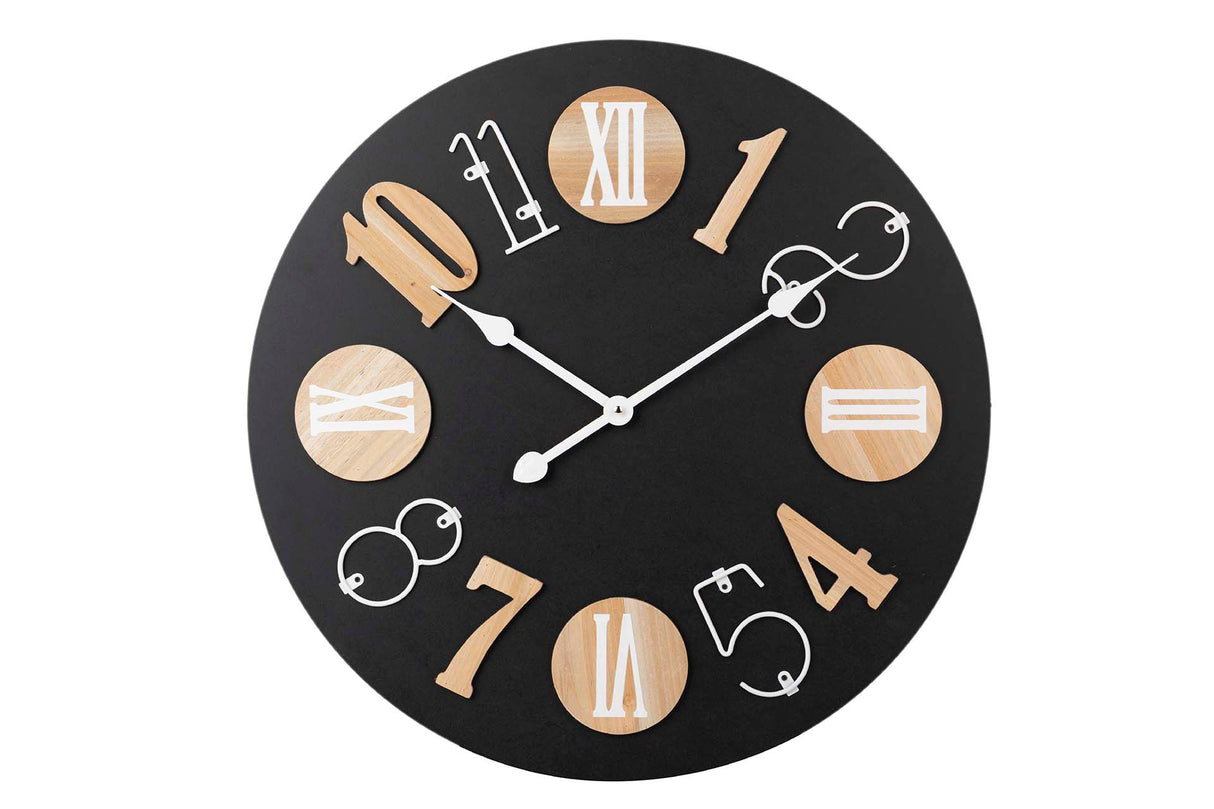 RELOJ PARED METAL MADERA 60x5x60 CM