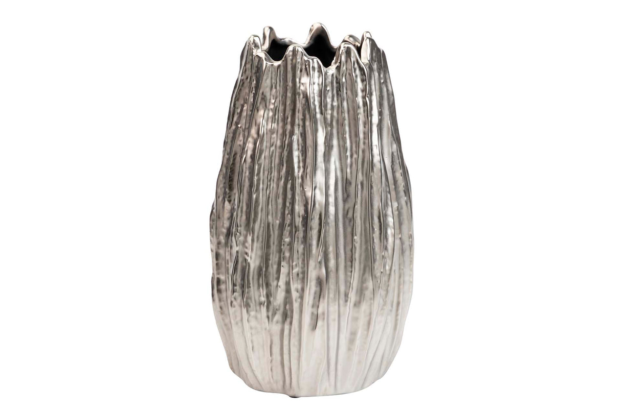 Silber Keramik Florero 16x16x26 cm