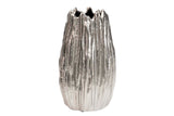 Silver Ceramic Florero 16x16x26 cm