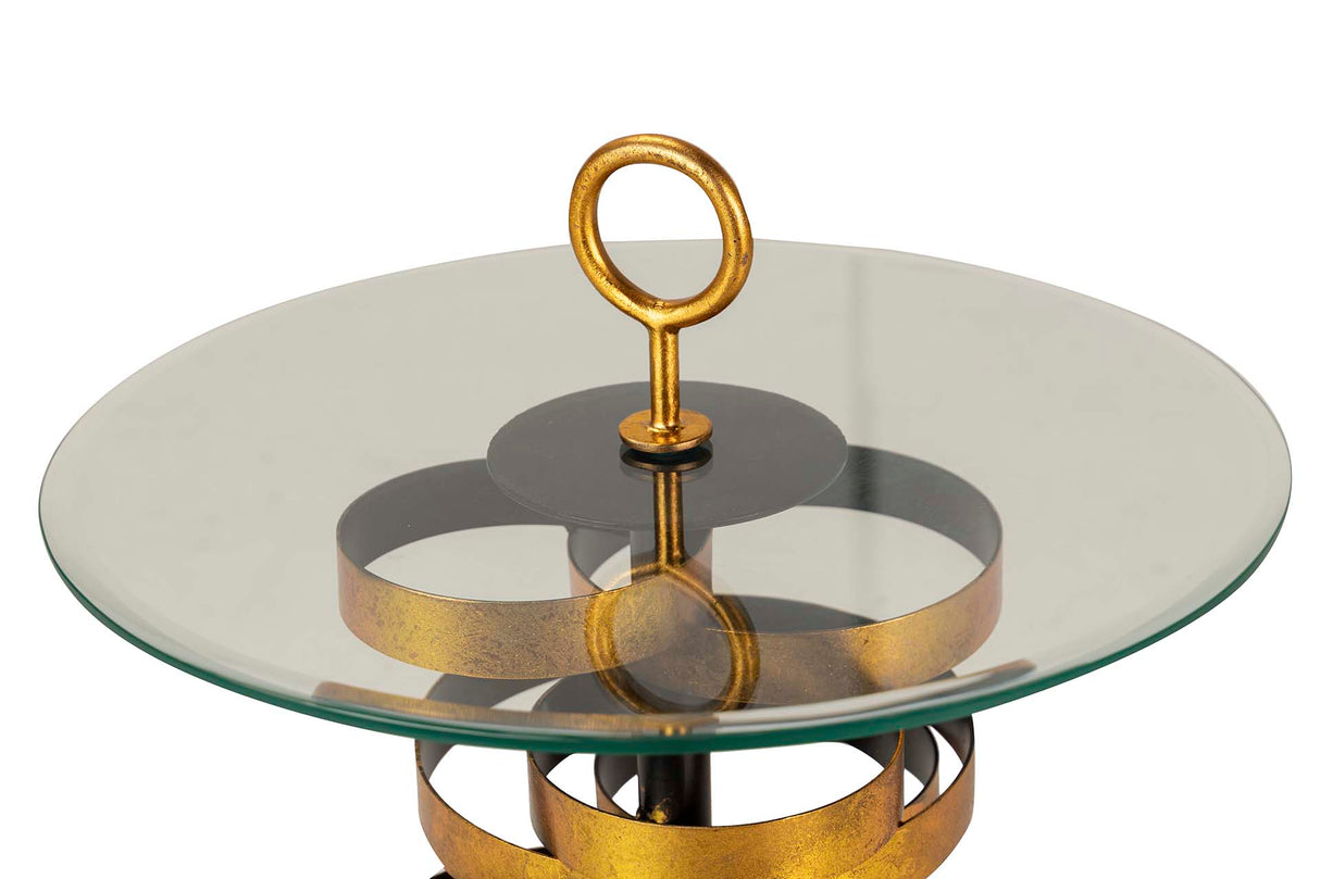 Yuku 51x51x66cm Oro Crystal Metal Table