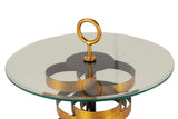 Yuku 51x51x66cm Oro Crystal Metal Table