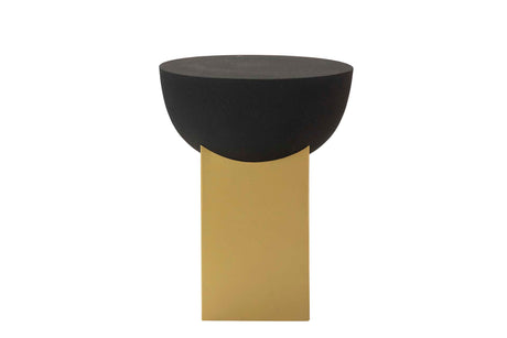 MESA AUXILIAR METAL DORADO NEGRO AMALA 46x46x59 CM