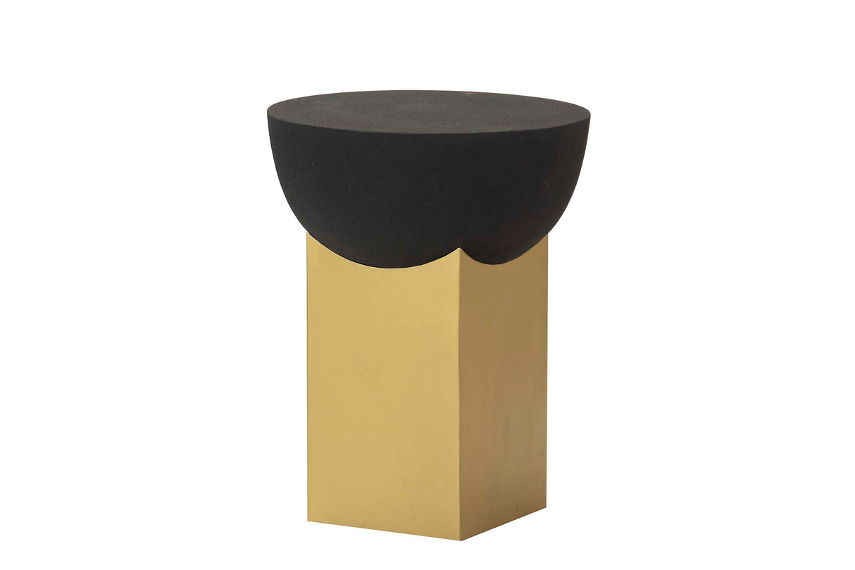 MESA AUXILIAR METAL DORADO NEGRO AMALA 46x46x59 CM