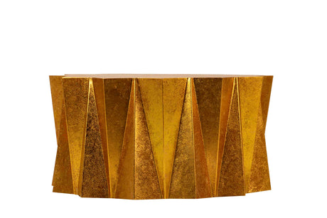 Tabela de metal de metal dourado 74x74x38 cm