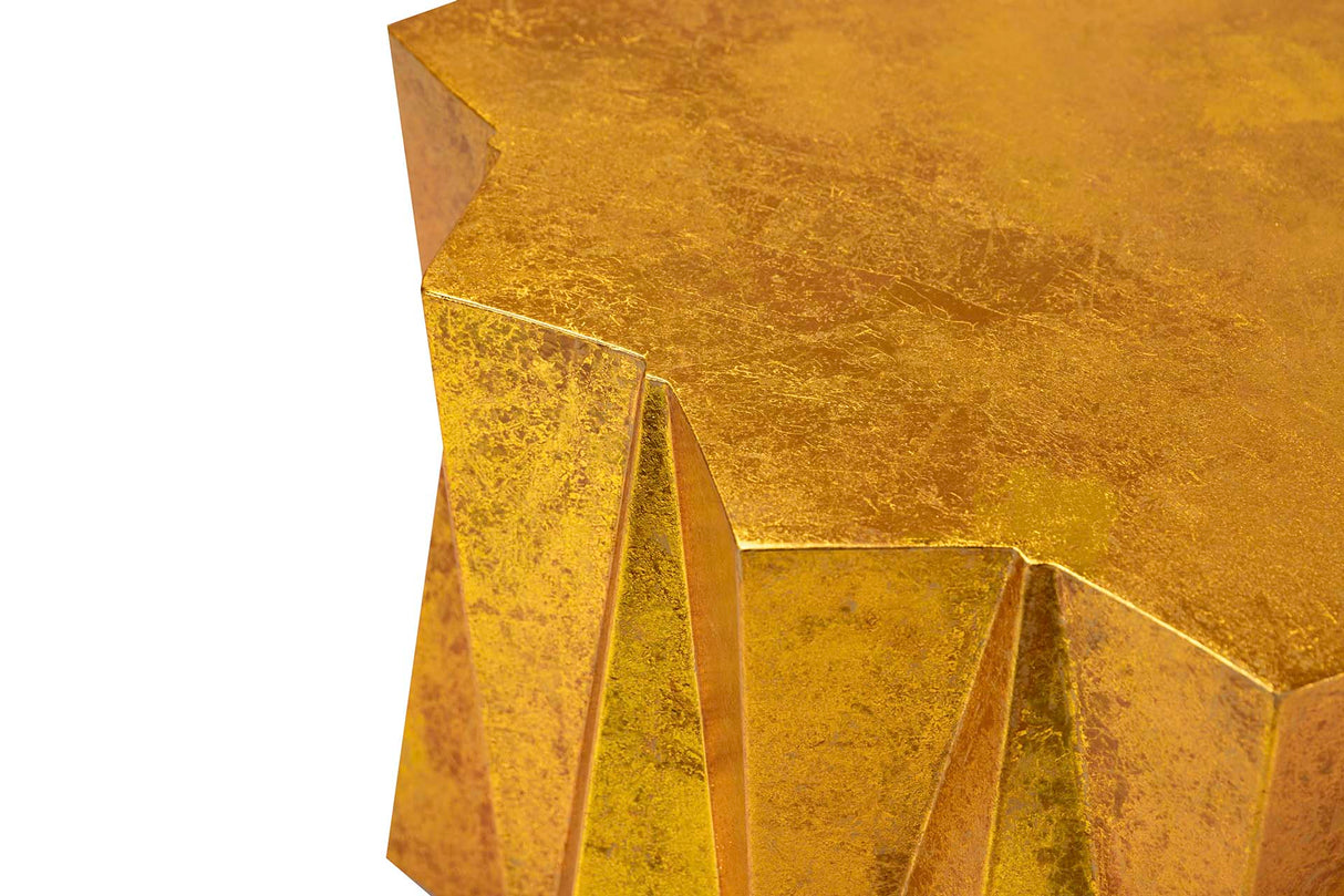 Tabela de metal de metal dourado 74x74x38 cm