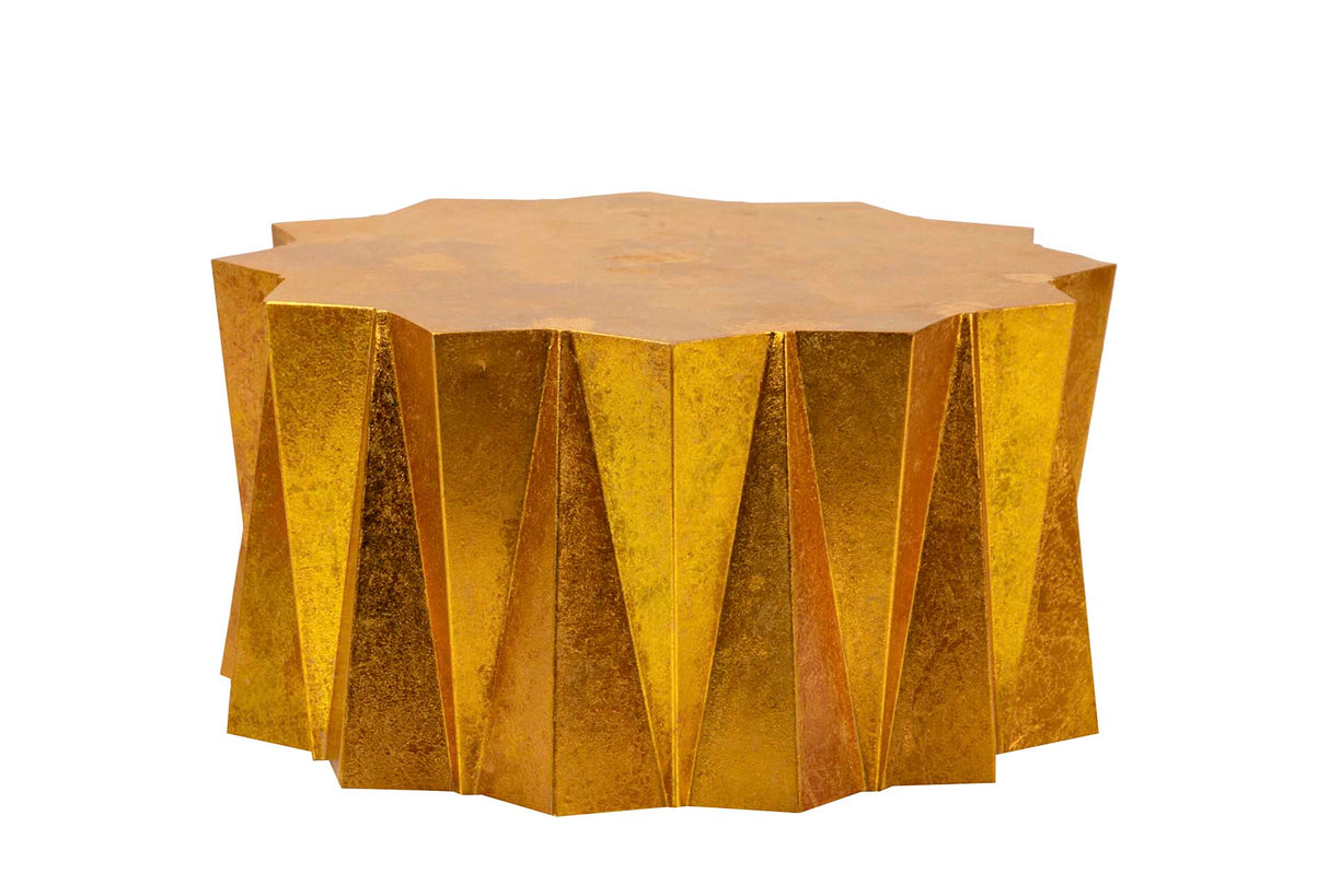 Tabela de metal de metal dourado 74x74x38 cm