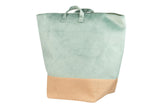 CESTO ROPA VELVET/YUTE VERDE 30X30X50 CM