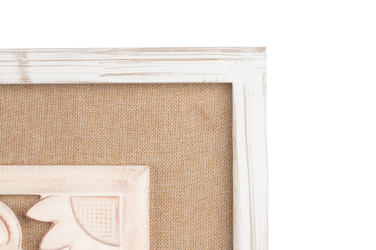 CUADRO TALLA MADERA / LINO 80x3x80 CM