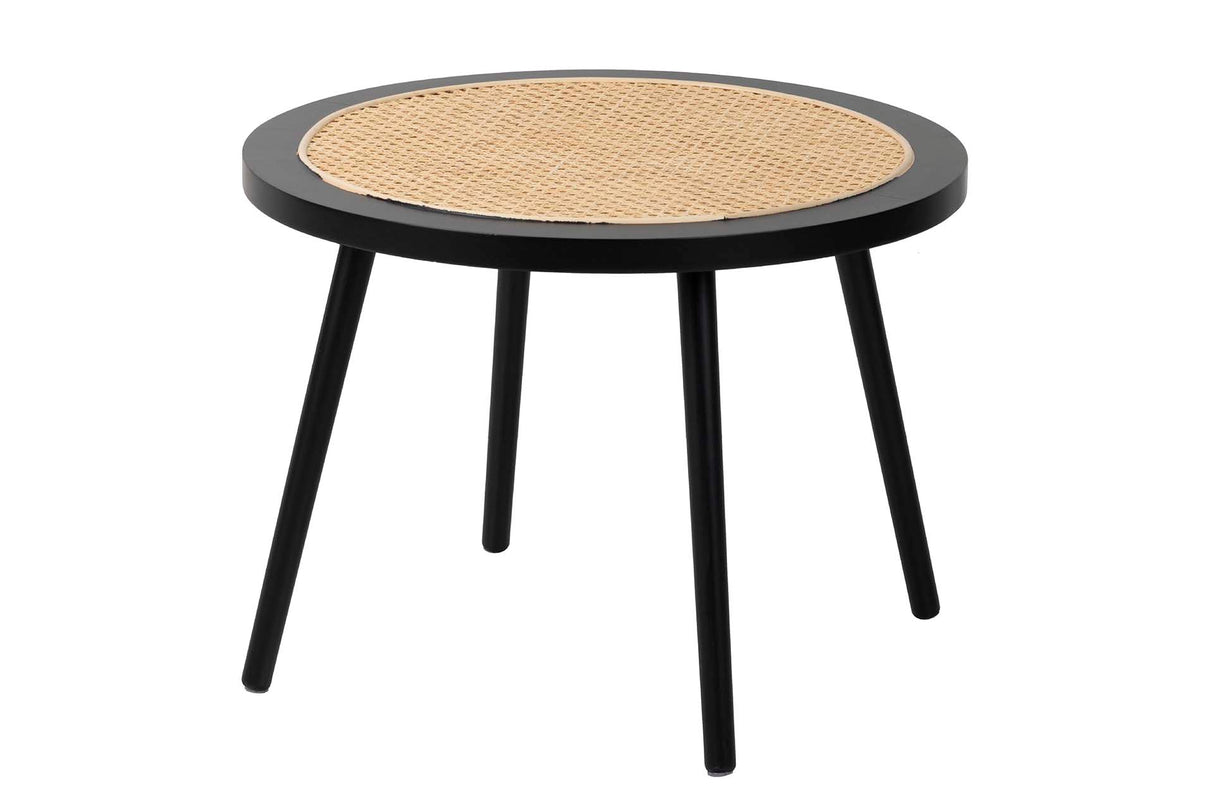 MESA MADERA NATURAL NEGRO 60x60x45 CM