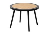 MESA MADERA NATURAL NEGRO 60x60x45 CM