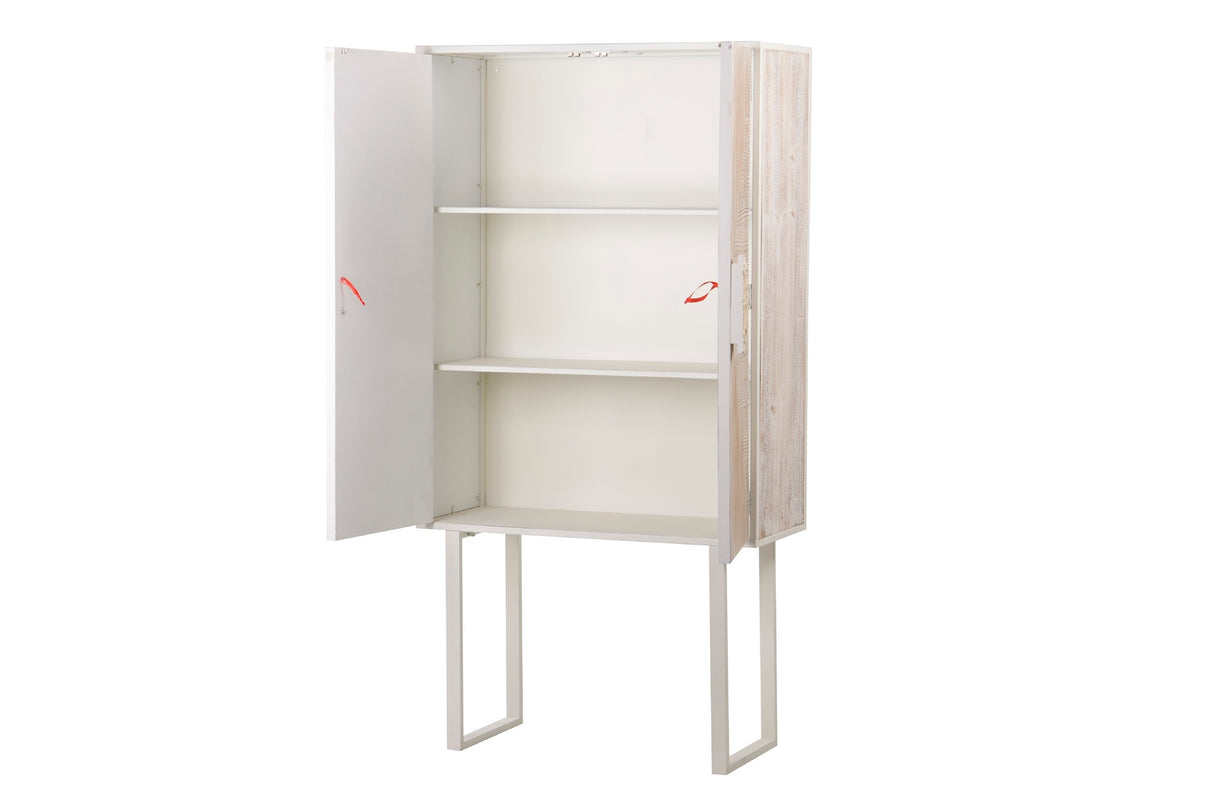 CABINET METAL Y MADERA TALLADA 85x38x175 CM