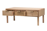 MESA CENTRO MADERA NATURAL 110x50x45 CM