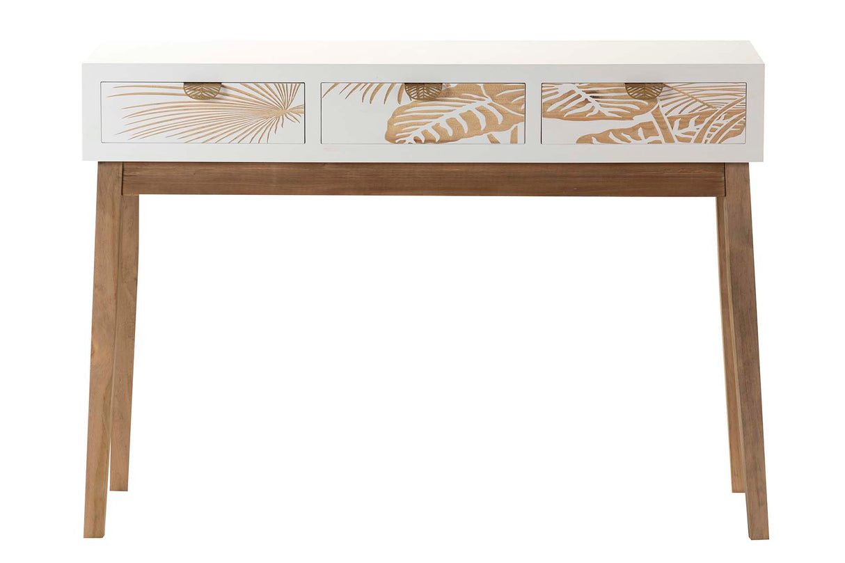 Tamanho do console de madeira 3 gavetas 110x40x78 cm