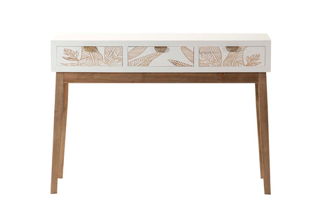 Tamanho do console de madeira 3 gavetas 110x40x78 cm