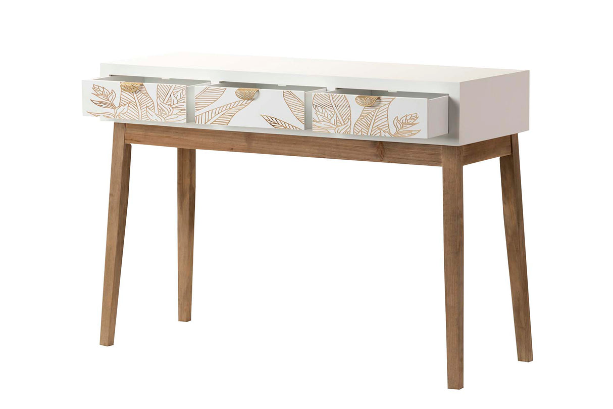 Console en bois taille 3 tiroirs 110x40x78 cm