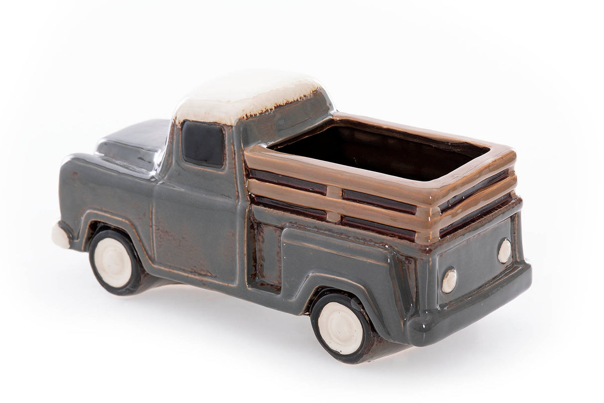 Camion en céramique avec un pot de 25x11x12 cm