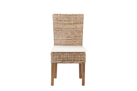 SILLA RATAN LINO MADERA BEIGE NATURAL 53x48x98 CM