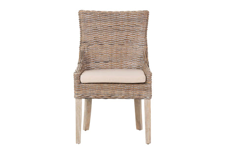 SILLA RATAN-LINO-MADERA BLANCO BEIGE 54x52x91 CM