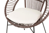 Chaise de métal en métal cojin blanc 72x60x87 cm