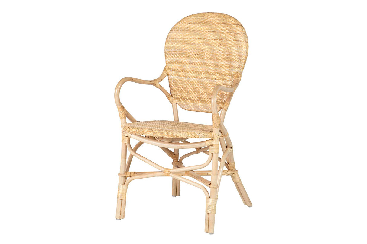Chaise brun rattan 60x55x92 cm