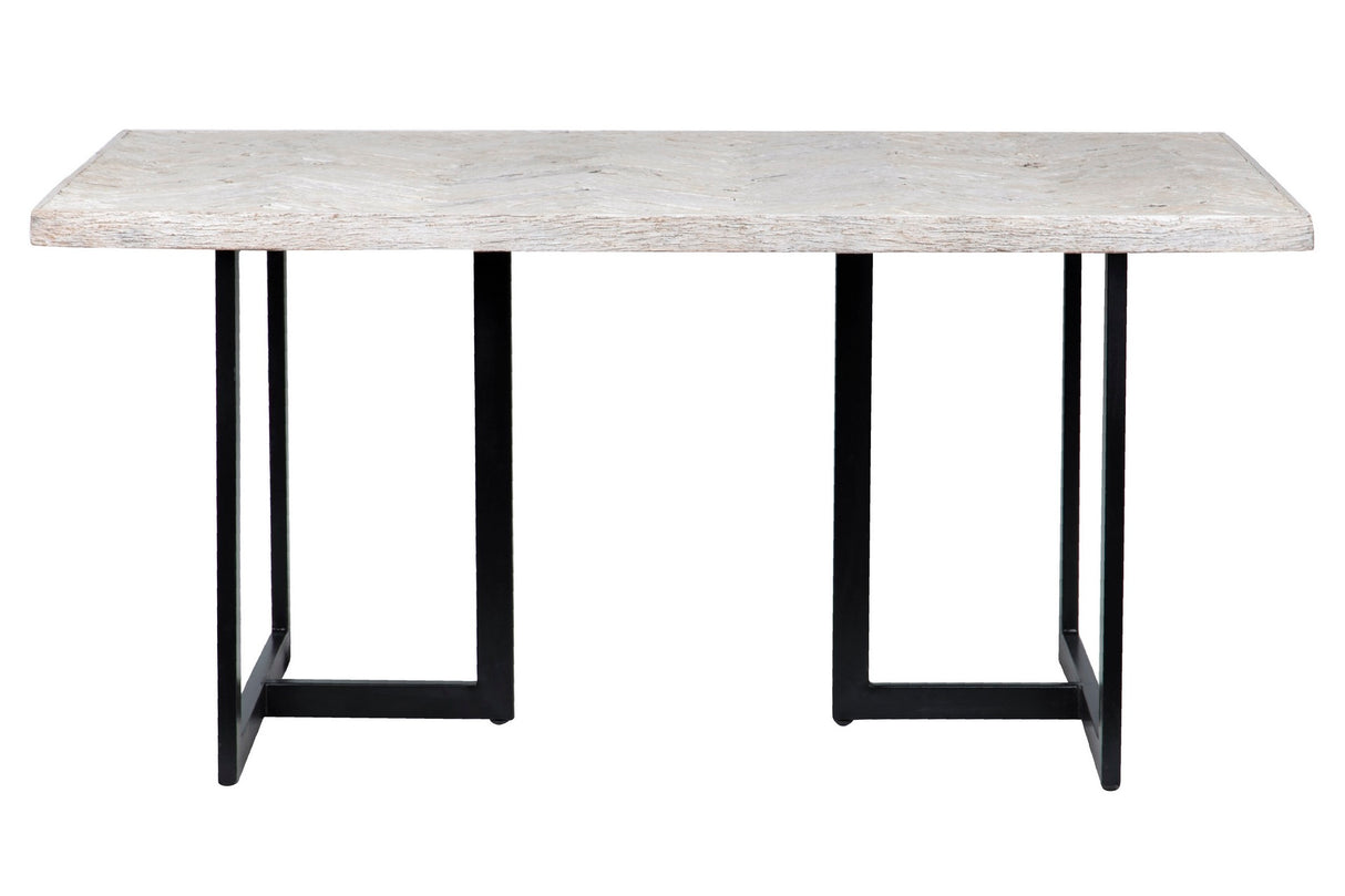 Tavolo da pranzo in legno mango-metallo 160x90x76 cm