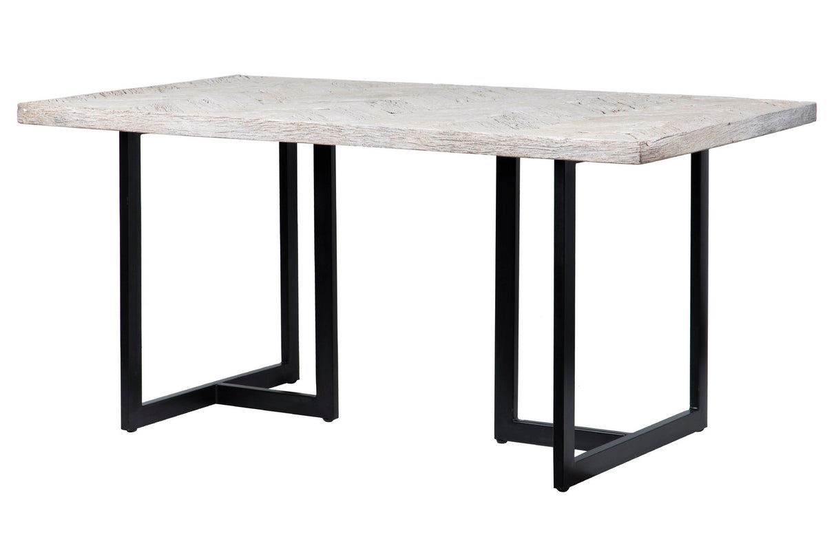 Tavolo da pranzo in legno mango-metallo 160x90x76 cm