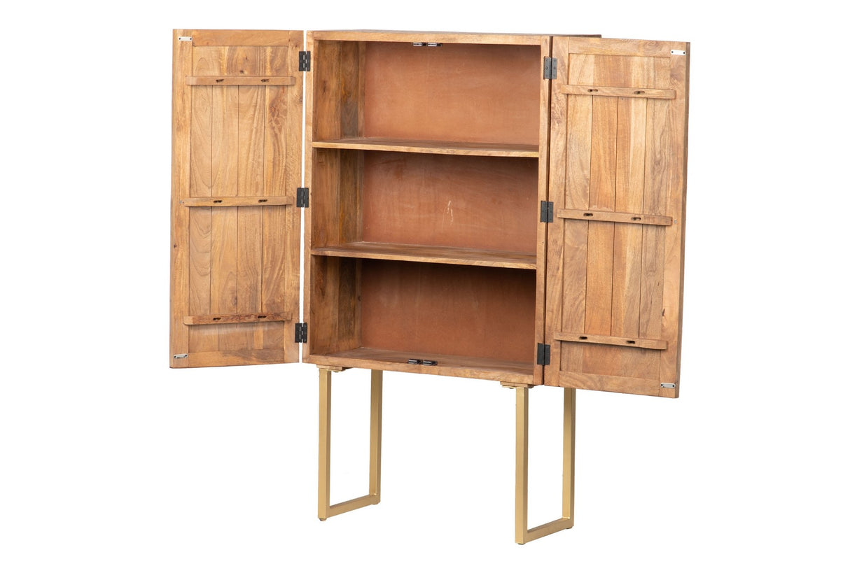 Cabinet High Wood Mango-Metal 88x40x160 cm